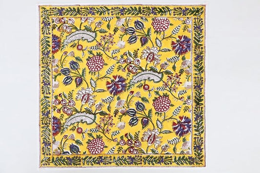 20x20 Inches Cotton Napkins Set of 4, Purple, Washable Hand Block Printed Reusable Cloth Napkins for Dinning, Party, Wedding, Home Decor Autumn by HomeSpunCrafts