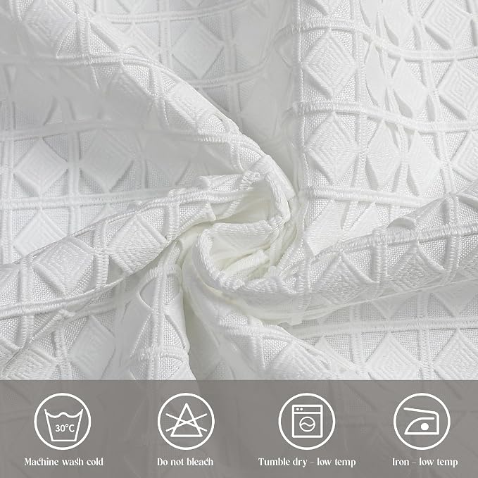 Majestic Giftware Polyester Tablecloths for Rectangle Tables - White Lace | (70/160) - TC1726UL Diamond-Unlined Design Dining Table Cover | Decorative Washable Tablecloth for Home, Kitchen, Dining - Image 5