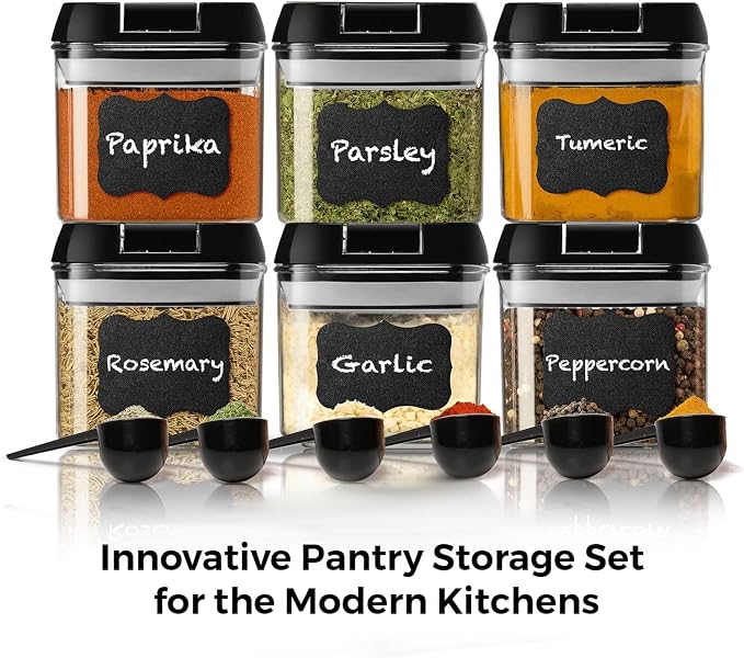 Shazo 6 PC (1.2L) Airtight Food Storage Containers Set & 6 PC (0.5L) Food Storage Containers With Airtight Lids - BPA Free Clear Plastic Storage containers for Kitchen & Pantry Organization - Image 7