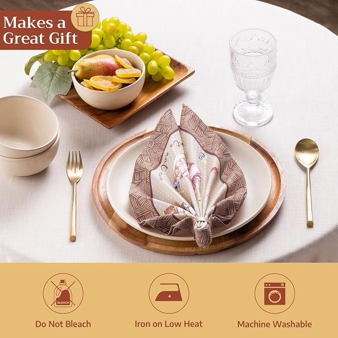 Maison d' Hermine Cloth Napkins Set of 4 Reusable 100% Cotton (18" x 18") | Everyday Square Napkins Cloth Washable Dinner Party Wedding Restaurant Hotel Kitchen Spring Summer - Cakes - Image 5