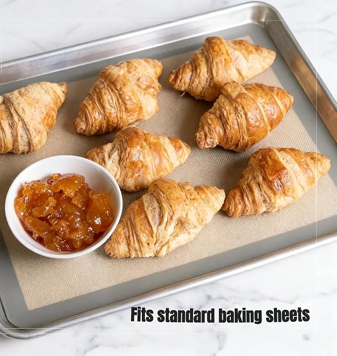 Silicone Baking Mats - Full Size Baking Sheet Liners, Pack of 2, Gray | Oven Safe, Non-Stick Silicone Baking Sheet Liner, Perfect For Baking Macarons Cookies, Pastry & Cakes, 16 x 24 in (40x60 cm) - Image 3