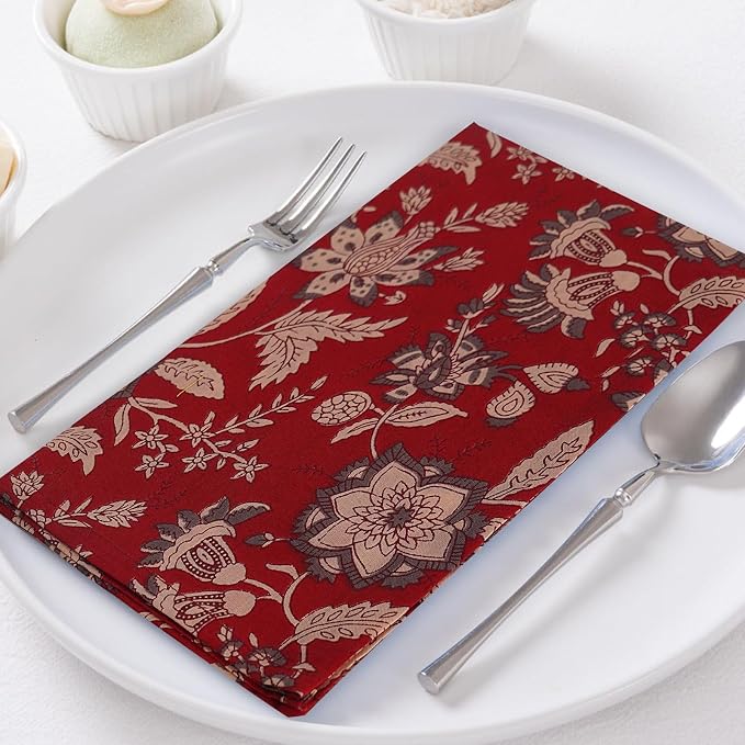 Indian Cotton Cloth Napkin Washable and Reusable for Everyday Use, Wedding, Party, Christmas, Bridal Baby Shower Tea Parties Table Napkins Homedecor Handblock Print 16 X 16 (20) - Image 7