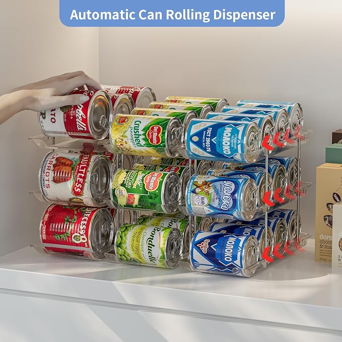 Jsyrjing Can Organizer for Pantry and 2 Pack Adjustable Width Soda Can Dispense for Refrigerator - Image 5