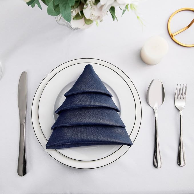 Bailarina Cloth Napkins Set of 120,17x17 inches Dinner Napkins Cloth Washable,Polyester Square Table Cloth Napkin Bulk with Hemmed Edges Ideal for Banquets, Parties and Weddings-Navy Blue - Image 3