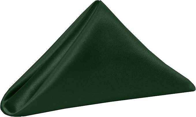 17x17-Inch Square Satin Cloth Napkins, Hunter, Set of 24 by UltimateTextile