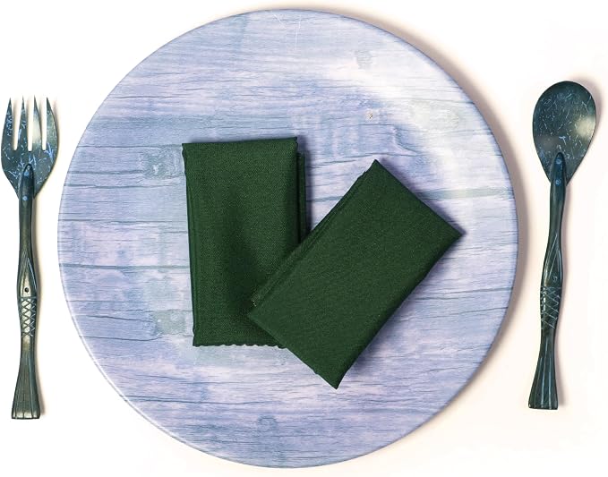 Pack of 25 PCS Cloth Napkins 17x17 inch Washable Polyester Dinner Napkins Soft Table Napkins for Wedding Party Dining Banquet Bistro Decoration - Hunter Green - Image 3