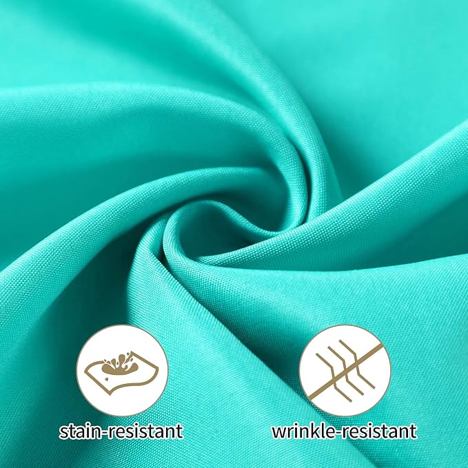50pcs Polyester Cloth Napkins - 20 x 20 inch Turquoise Dinner Washable Napkins with Hemmed Edges for Restaurant/Wedding/Hotel(50,Turquoise) - Image 2