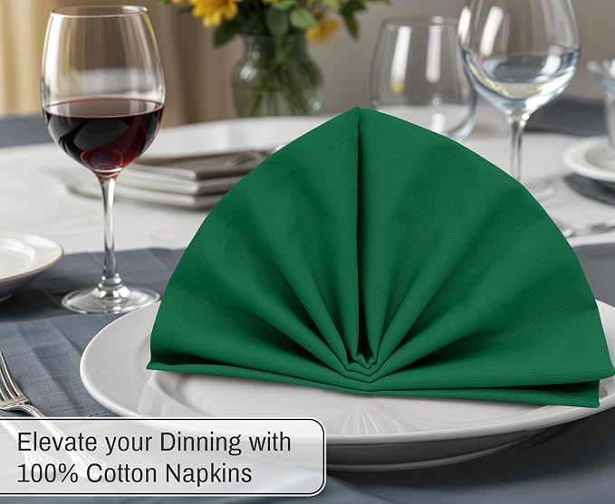 Ruvanti Cloth Napkins Set of 12, 18x18 Inches, 100% Cotton, Washable, Soft & Absorbent, Perfect for Wedding, Christmas, ‎Thanksgiving Dinners - Amazon - Image 4