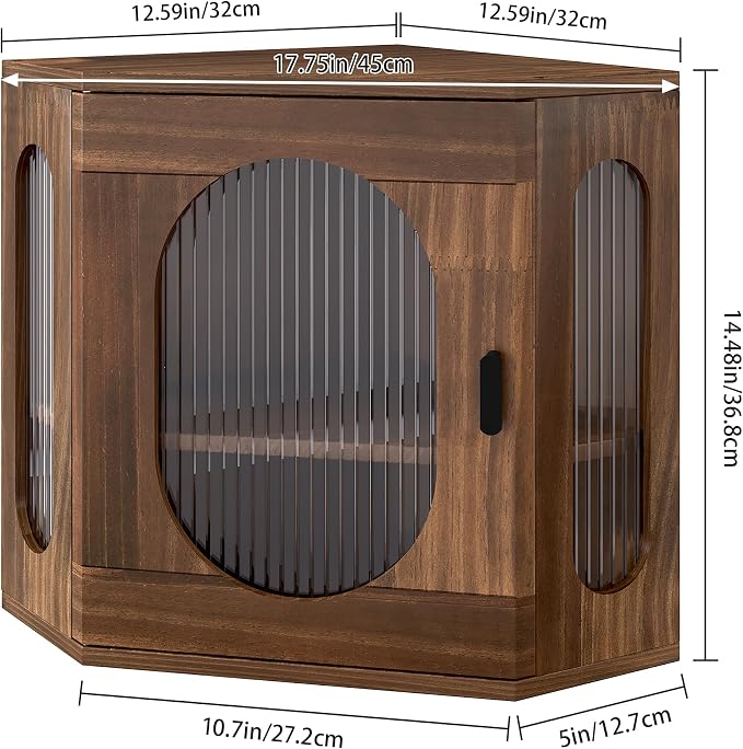 Alpeir Corner Bread Box for Kitchen Countertop, 3 Adjustable Height,Brown | Solid Pine Wood, Hold 2 Loaves, Strong Acrylic Window, Easily Care, Farmhouse Pantry Container for Home Baker, Family of 4 - Image 3