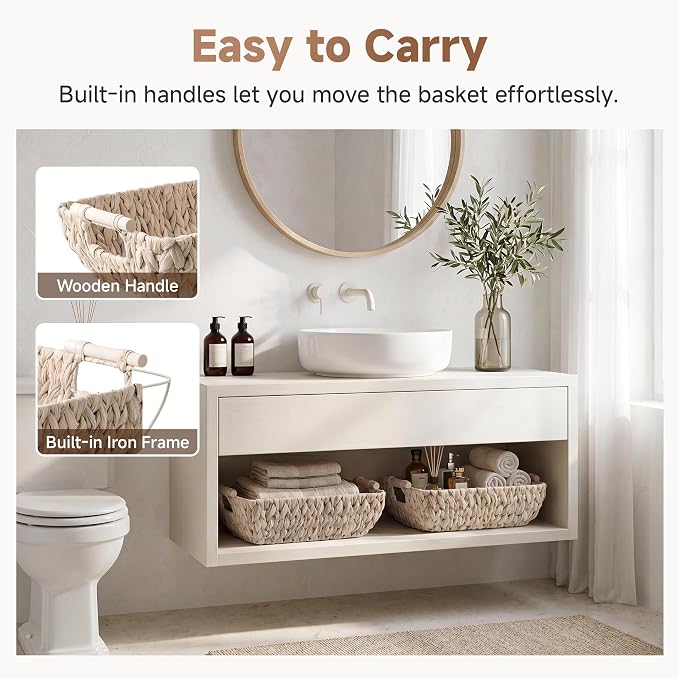 Storageworks Wicker Baskets For Storage, Storage Baskets For Decor - Image 4