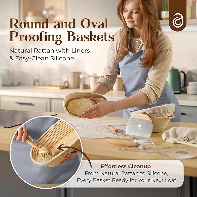 Sourdough Starter Kit with Dutch Oven and Scale - Complete Sourdough Kit with Proofing Baskets, 34oz Jar, Slings, and Other Premium Bread Making Tools - Perfect Baking Gifts for Women, Men, and Bakers - Image 3