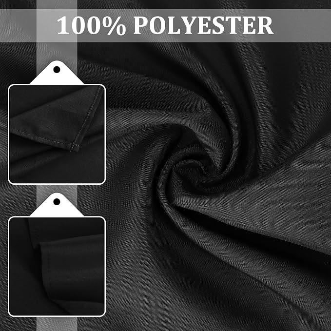 SuperO Set of 120 Cloth Napkins 17 x 17 Inch, Polyester Solid Washable Dinner Napkins with Hemmed Edges,Great for Restaurant, Wedding and Party(Black) - Image 7