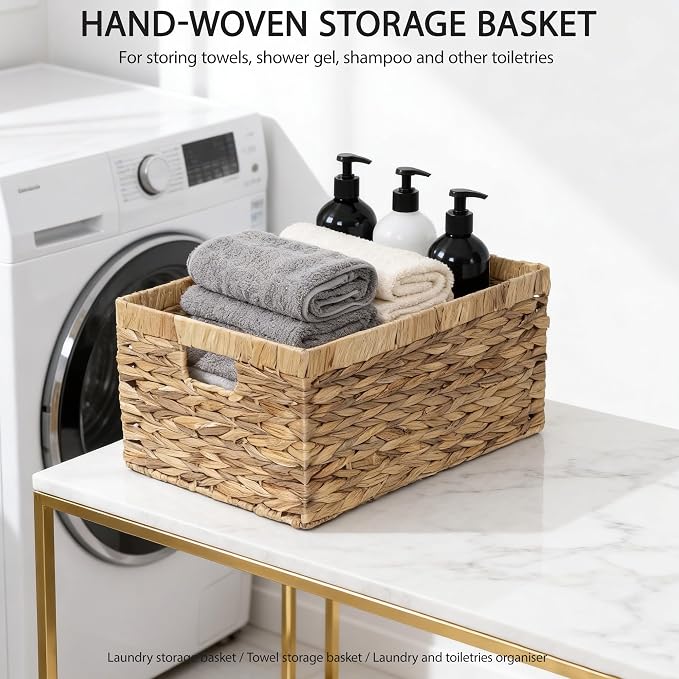 Storage Container, Natural Water Hyacinth Storage Bins Rectangular Basket,Arts and Crafts. - Image 2