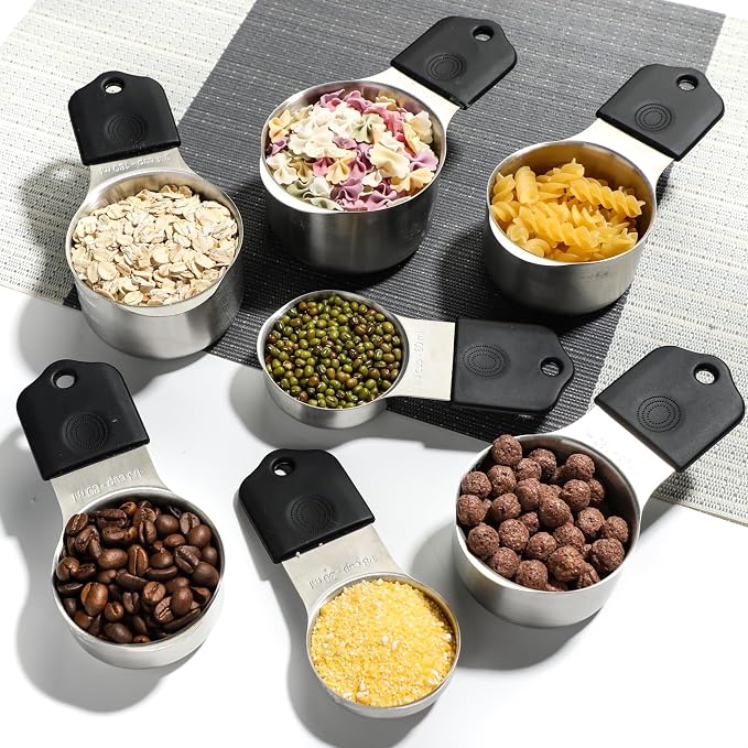 Measuring Cups Stainless Steel Magnetic Measuring Cups Set of 7 | Stackable Nesting Heavy Duty Metal Measure Cup for Measuring Dry or Liquid Ingredients - Image 6