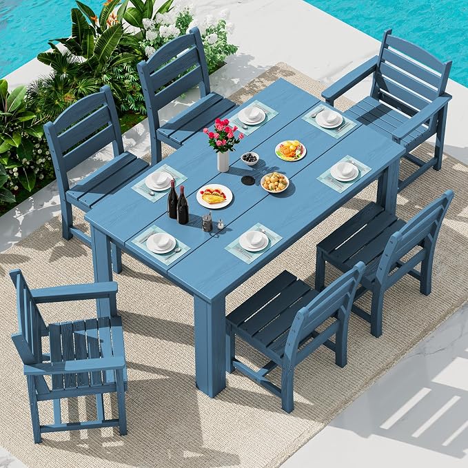 SERWALL 6-Pack Heat Resistant Placemats, Non-Slip Woven Vinyl Table Mats, Washable & Durable for Daily Meals, Indoor & Outdoor Use, Light Blue - Image 6