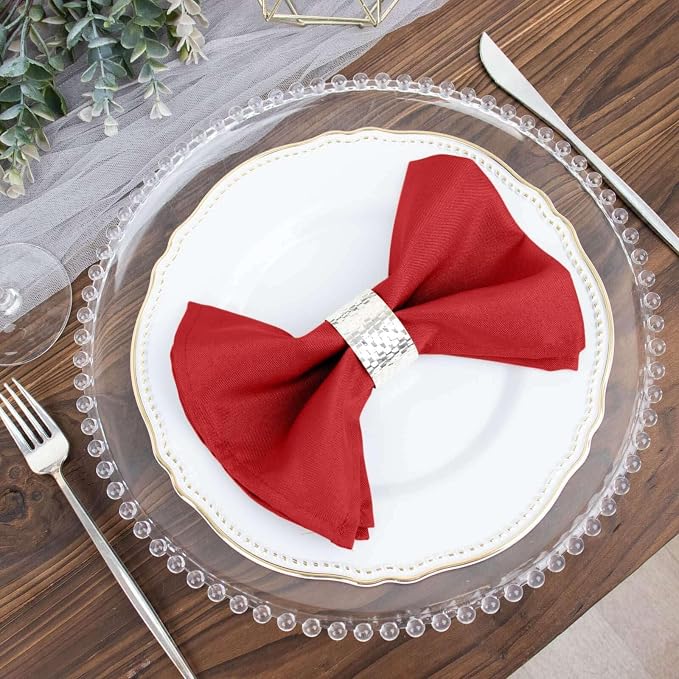 Efavormart Premium Cloth Napkins Set of 50, 17x17 Inch Red Violet Seamless Dinner Napkins, Washable Linen Table Napkin Cloth with Hemmed Edges for Weddings, Party and Banquet - Image 7