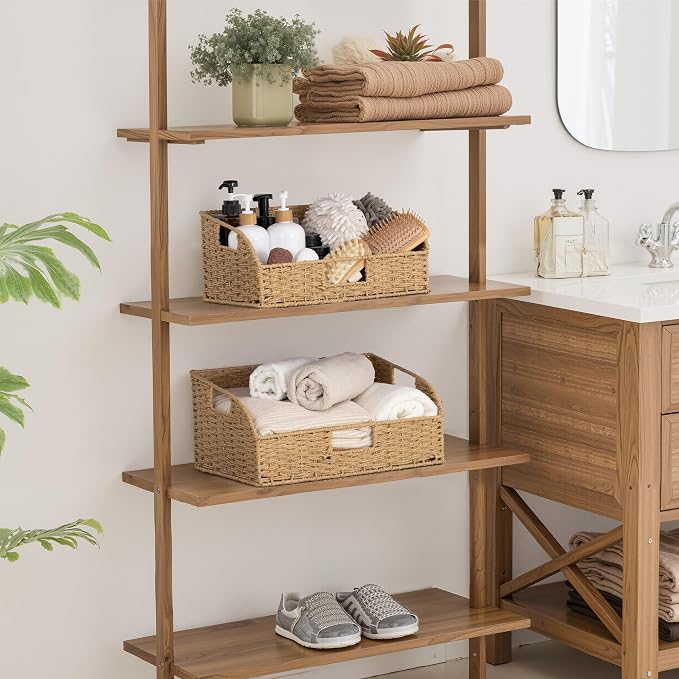 StorageWorks Pantry Baskets for Organizing,Wicker Basket for Storage,2-Pack | Paper Rope Wicker Storage Baskets for Shelves with Handles, Pantry Organizers and Storage, Shelf Baskets for Organizing - Image 7