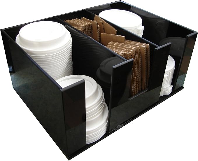 RCS Plastics Coffee Condiment Organizer and Lid Dispenser or Caddy (3008) | For Condiment Packets - Image 2