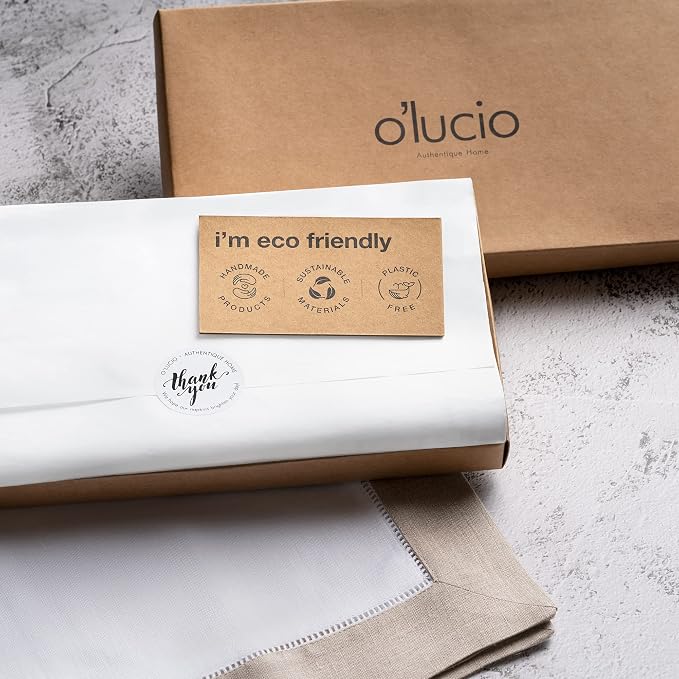 Linen Napkins 20 x 20 inch - 100% Pure Linen White and Natural Dinner Napkins Set of 4 - Hemstitch Napkins Cloth Washable for Easter Day and Spring Decor - Image 7