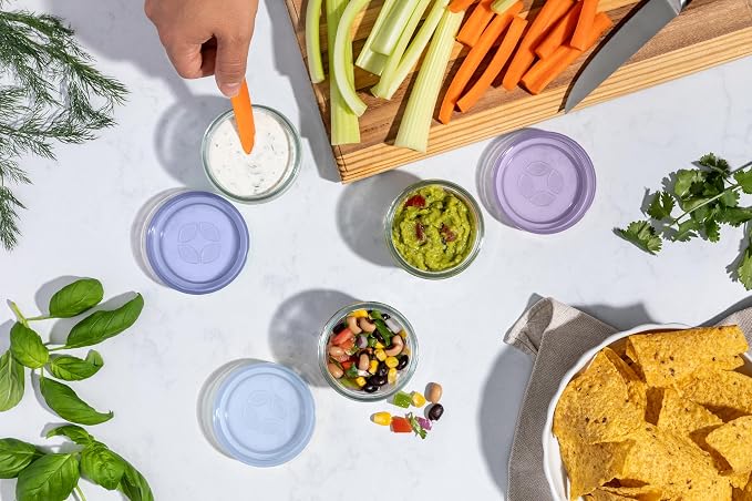 Ello Color Lock Glass Meal Prep Sets Leak-Proof Glass Food Storage Containers with Airtight BPA-Free Plastic Lids, Dishwasher, Microwave, and Freezer Safe - Image 2