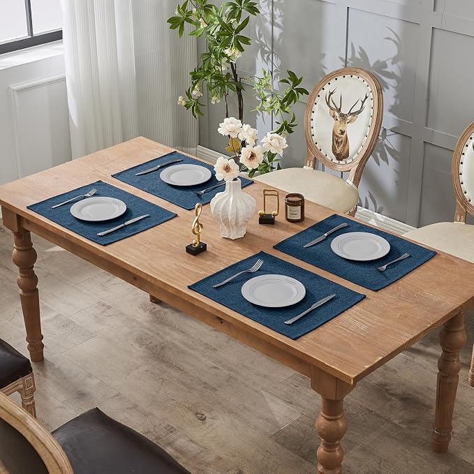 BALCONY & FALCON Rectangle Table Cloth Waterproof Navy Blue 13.8"x 17.7" 4pcs - Image 7