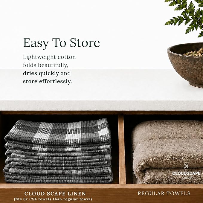 CSL Premium Kitchen Towels Set of 6,Highly Absorbent,Quick Dry,18x28, Grey - Image 7