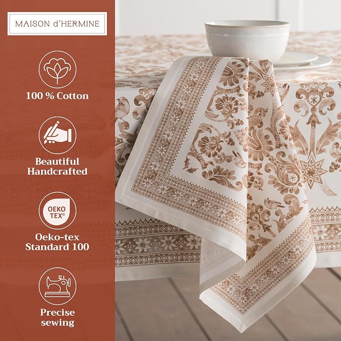 Maison d' Hermine Cloth Napkins Set of 4 Reusable 100% Cotton (20" x 20") | Everyday Square Napkins Cloth Washable Dinner Wedding Restaurant Hotel Kitchen Thanksgiving Christmas - Allure - Image 2