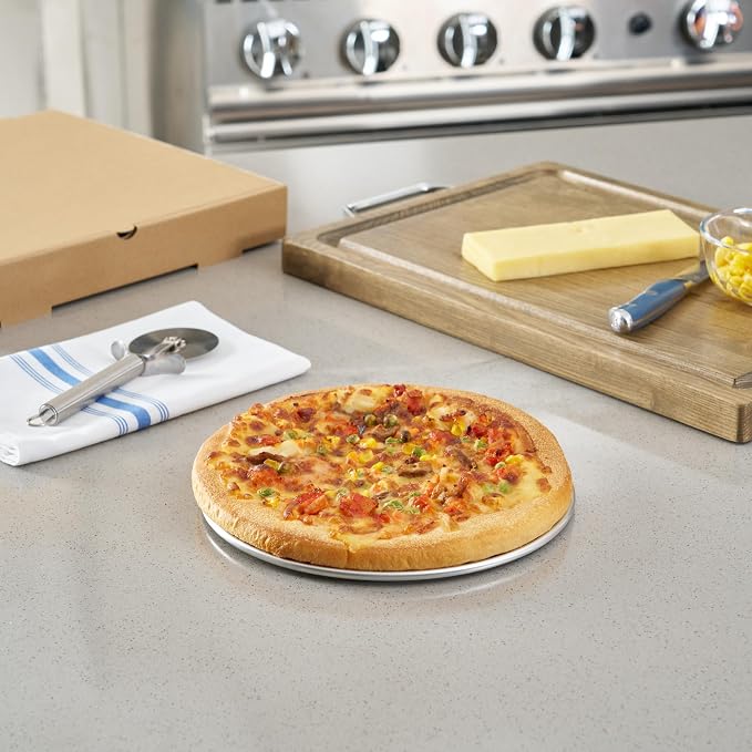 Restaurantware 9 Inch Aluminum Pizza Pan 12 Count Wide Rim Silver Pizza Pan, Heat Conductive Round Pizza Tray, Lightweight Corrosion-Resistant Serving Tray For Restaurant Or Home Use - Image 8