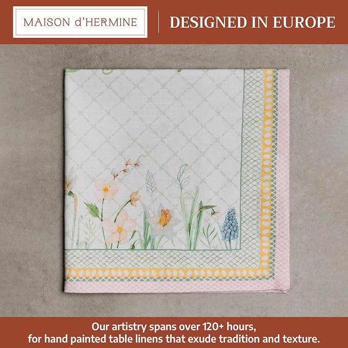 Maison d' Hermine Cloth Napkins Set of 4 Reusable 100% Cotton (20" x 20") | Everyday Square Napkins Cloth Washable Dinner Party Wedding Restaurant Hotel Kitchen Spring Summer - Easter Dew - Image 2