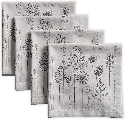 Maison d' Hermine Cloth Napkins Set of 4 Reusable 100% Cotton (20" x 20") | Everyday Square Napkins Cloth Washable Dinner Party Wedding Restaurant Hotel Kitchen Spring Summer - Flore by MaisondHermine