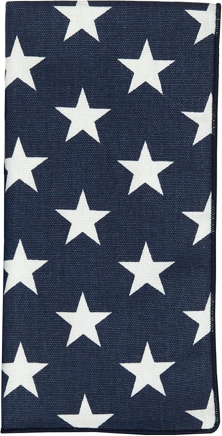 Blue and White Cloth Napkins Dinner, July 4 Decor Patriotic, Mix with Red White and Blue Stars and Stripes, 100% Cotton Linen Napkins 18" x 18" Pk 4 - Image 5