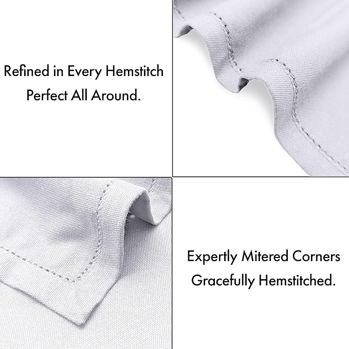 Ruvanti Cloth Napkins Set of 12, 100% Cotton High GSM 18x18 Inches, Hem Stitched Corners, Soft, Washable, Highly Durable & Absorbent, Perfect for Parties, Christmas, Thanksgiving Dinners – White - Image 5