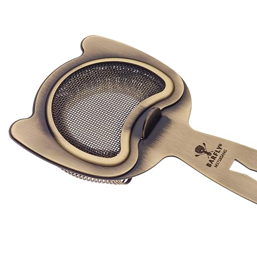 Barfly Fine Mesh Spring Strainer, Antique Gold - Image 4