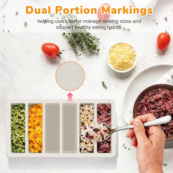 Silicone Freezer Trays with Lid (4-Pack), 1-Cup, 2-Cup, 1/2-Cup & 2-Tbsp Silicone Freezer Molds, Stackable Soup Freezer Meal Prep Containers,Ice Cube Tray for Making Sauce,Smoothies,Yogurt Bites - Image 4