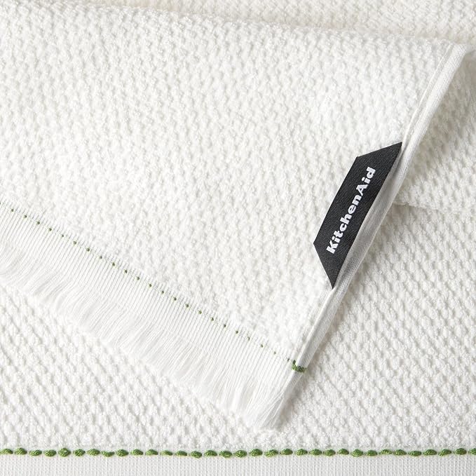 KitchenAid Gourmet Series Gridlines Kitchen Towels 3-Pack Set, 100% Cotton Absorbent, Matcha Green, 18"x28" - Image 4