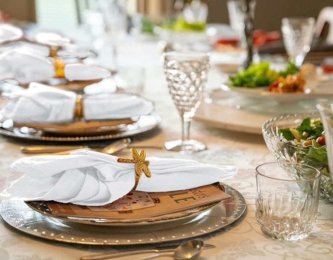 36 Pack White Cloth Napkins, 12 x 12 Inch Cotton with Fringe Settings | Handmade washable reusable cotton dinner napkins in bulk for weddings, parties, rustic boho table settings - Image 8
