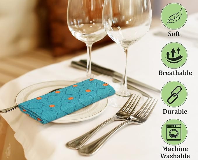 RUVANTI Cloth Napkins Set of 12 Cotton 100%, 18x18 Inches Napkins Cloth Washable, Soft, Absorbent. Cotton Napkins for Parties, Christmas, Thanksgiving, Weddings, Dinner Napkins Cloth - Combo - Image 4