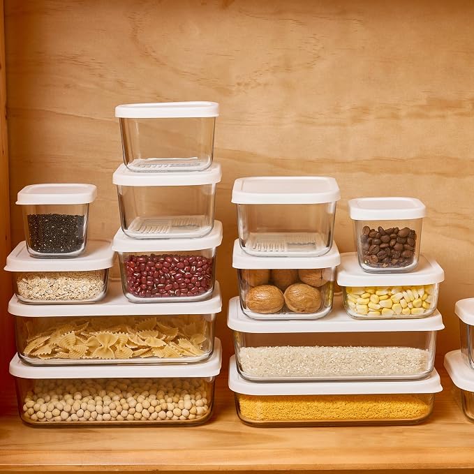 Glass Food Storage Containers with Lids — 12 Piece — 24.4 oz Glass with BPA-Free Leakproof Stackable Lids — Microwave, Oven & Dishwasher Safe — Ideal for Meal Prep & More - Vanilla Mist - Image 11