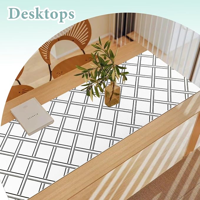 Drawer and Shelf Liner for Kitchen Cabinet: 17 in X 30 Ft Non Slip | Shelf Paper Non Adhesive Refrigerator Liners Black and White Squares Easy Liners for Bathroom - Image 7