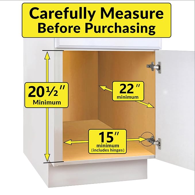 LYNK PROFESSIONAL® Double Pull Out Trash Can Under Cabinet - Under Sink Trash Can Slider - Trash Can Slide Out Drawer - Sliding Pull Out for Kitchen Garbage Bin (Trash Cans Not Included) - Image 7
