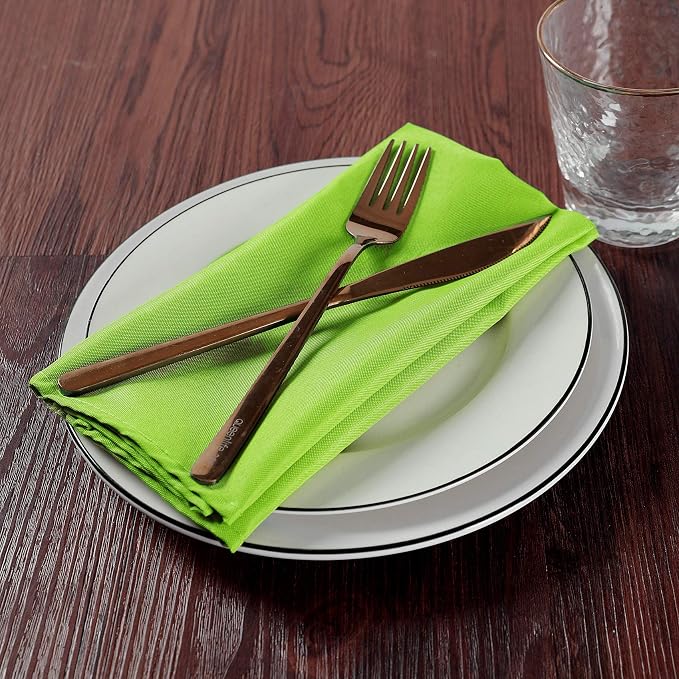 Cupuamon Cloth Napkins 20x20 inch Washable Polyester Dinner Napkins Soft Table Napkins for Wedding Party Dining Banquet(Apple Green,100PCS) - Image 6