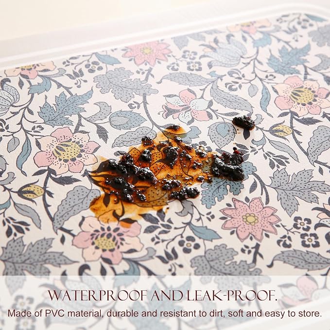 Vinyl Waterproof Placemats Set of 6 Rectangular,12"*17"-Hazel D | Wipeable Beautiful Print Place Mats,Stain Resistant,Heat Resistant,Everyday Meals,Kitchen,Dinning,Holiday,Decor - Image 7