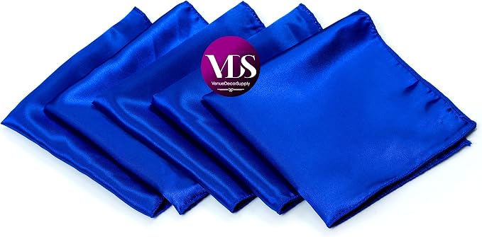 VDS - 200 Pieces | Satin Napkins 12 x 12 Inch Square | Kitchen & Dinner Table Napkins Cloths Handkerchief for Restaurant Bistro Wedding Christmas Birthday Party Dinner Decoration (Royal Blue) - Image 3
