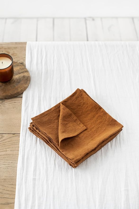 MagicLinen 100% Linen Napkins Set of 4, Soft Absorbent Dinner Napkins | European Flax, OEKO-TEX Certified, Stone-Washed Soft, Breathable, Absorbent, Set includes 4 napkins, Size 18X18in - Image 3