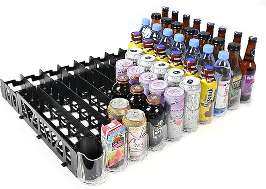 Drink Organizer for Fridge – Visi-Fast Push Dispenser, 12/16oz, 6-Pack by DisplayTechnologies