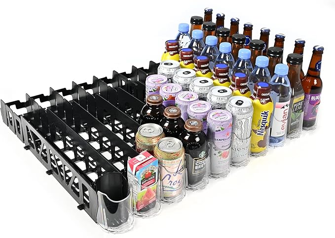 Drink Organizer for Fridge – Visi-Fast Push Dispenser, 12/16oz, 1-Pack by DisplayTechnologies