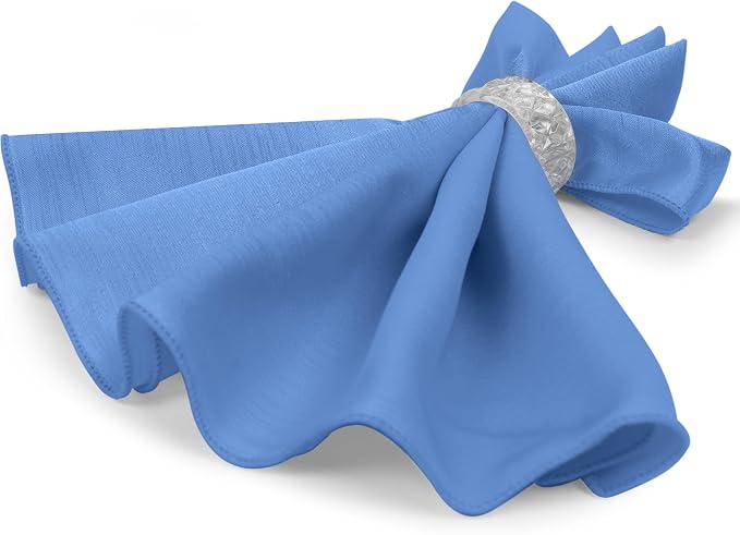 17x17-Inch Shantung Cloth Napkins, Periwinkle, Set of 36 | Bulk Case of 3 Dozen, Satin, Square, 100% Polyester Fabric, Reversible, Faux Dupioni Silk Reverse Side, Machine Washable - Image 7