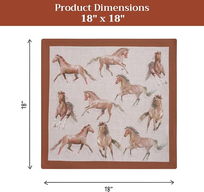 Maison d' Hermine Cloth Napkins Set of 4 Reusable 100% Cotton (18" x 18") | Everyday Square Napkins Cloth Washable Dinner Party Wedding Restaurant Hotel Kitchen Spring Summer - Free Horse - Image 7