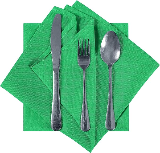 Cloth Napkins 20x20 inch Washable Polyester Dinner Napkins Soft Table Napkins for Wedding Party Dining Banquet(Emerald,50PCS) - Image 2