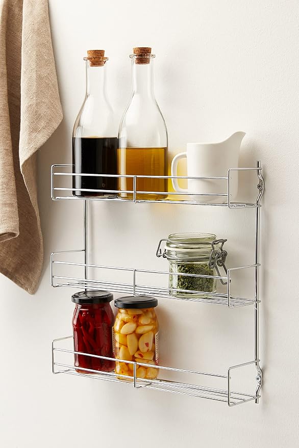 Metaltex 3-Tier 30 x 7 x 30 cm Chrome Plated Spice Rack - Image 2